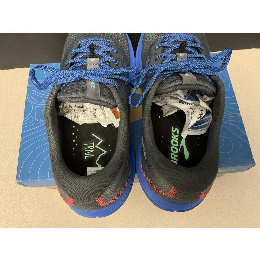 New! Mens Brooks Divide 4 Light Trail Shoes ~ Ebony/Black/Victoria Blue. Size 8D - Picture 6 of 7